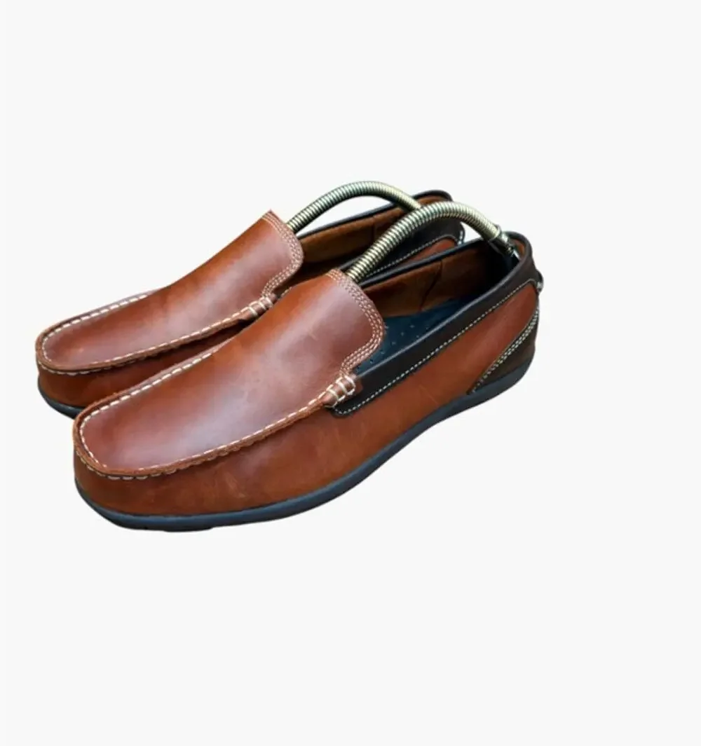 LL Bean Size 10.5 Brown Two Tone Brown Slip On Driving Shoes Loafers shoes